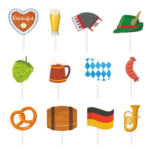 Σετ 12 διακοσμητικών για τούρτες Oktoberfest με παραδοσιακά βαυαρικά σύμβολα