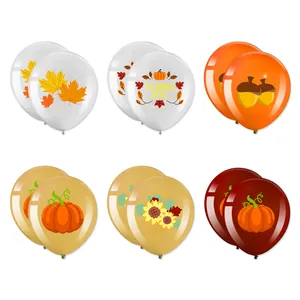 Set de 16 ballons de Thanksgiving avec citrouilles et feuilles d'érable pour fête