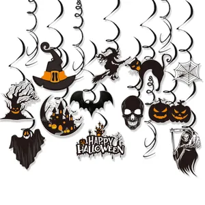 Set di decorazioni appese per Halloween con ciondoli a forma di fantasma pipistrello e zucca
