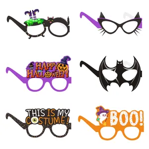 Σετ 6 χάρτινα γυαλιά Halloween με σχέδια κολοκύθας, νυχτερίδας, φαντάσματος και μάγισσας