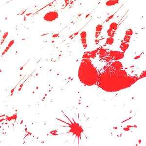 Halloween large bloody handprint tablecloth with blood splatter for haunted house party decor