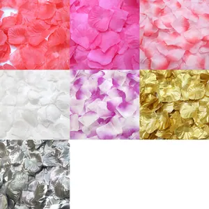 Detailed grid view of artificial rose petals in red, pink, white and metallic colors