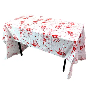 Halloween bloody handprint tablecloth 274x137cm for haunted house themed party