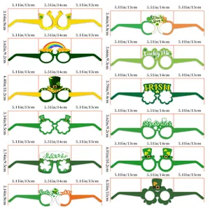 Pack of 12 St. Patrick's Day paper party glasses with green clover and rainbow designs