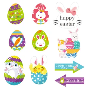 Set di 28 accessori per foto di Pasqua con uova colorate, conigli e cartelli festivi