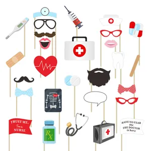 Accessoires Photo Booth Thème Médical pour Remise des Diplômes Docteur Infirmière Décoration en Carton Accessoires Amusants