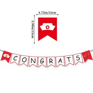 Striscione laurea infermiere Congrats Nurse con stetoscopio e decoro medico