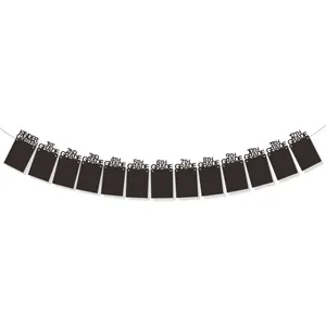 Black school grade photo banner from kindergarten to 12th grade for graduation party decor