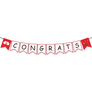 Striscione laurea infermiera con scritta CONGRATS e simboli medici per decorazione