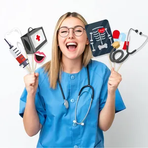 Accessoires de cabine photo pour remise de diplôme médicale avec kit et seringue