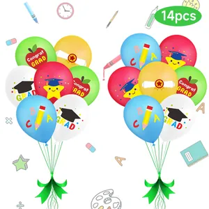 Lot de Ballons en Latex Mat pour Remise des Diplômes Préscolaires Motifs Chapeau de Gradué pour Fête