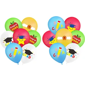 Set de 14 ballons de fête de diplôme avec ballons en latex colorés et motifs grad
