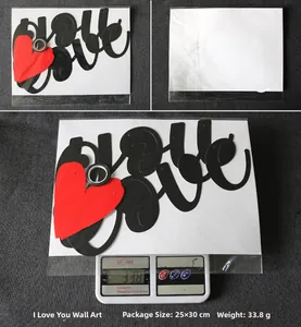 Verpackungsdetail des I Love You Bannersets mit Maßen 25x30cm und 33,8g Gewicht