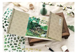 Detail of Xishan Yinjiu 3D scenery stickers and traditional landscape folding card set