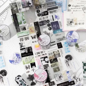 Nastro Decorativo PET Serie Circular Poetry Fiori Oceano Foresta Poesia Masking Tape per Scrapbooking DIY Artigianato