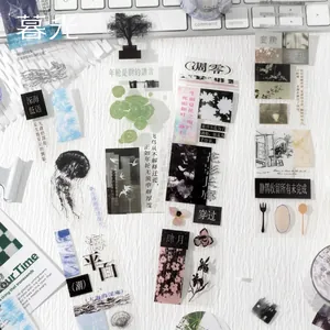 Nastro PET poetico con testo artistico ed elementi naturali per scrapbooking DIY