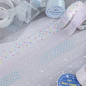 Candy Poetry Translucent Flash Sand PET Decorative Tape Minimalist DIY Scrapbooking Masking Tape For Journaling Stationery