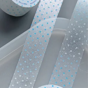 Sparkling blue polka dot PET masking tape for Korean style DIY scrapbooking diaries