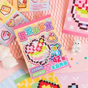 DIY pixel art stickerboek set met 42 vellen kleurrijke dessertpatronen voor kinderen