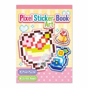DIY pixel mozaïek stickerboek met 42 vellen schattige dessert- en dierenpatronen