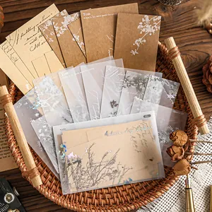 20-piece vintage botanical scrapbooking paper set with kraft and vellum materials