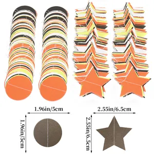Harvest festival banner with orange yellow black circle stars and size details