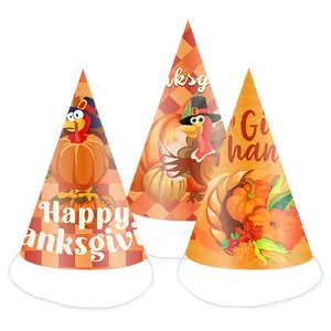 Tre cappelli da festa del Ringraziamento per bambini con motivi di tacchino e zucca