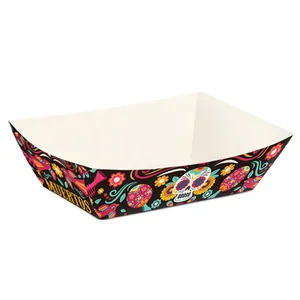 Vaschette di carta usa e getta con decorazione teschio messicano per cibo party