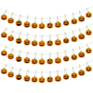 12-piece Halloween hanging pumpkin banners for outdoor porch and patio festive decorations