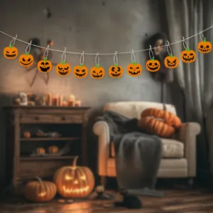12-piece Halloween pumpkin hanging ornaments set for outdoor patio porch decorations