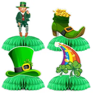 Σετ 4 διακοσμητικά τραπεζιού St. Patrick's Day με καλικάντζαρο και τριφύλλι