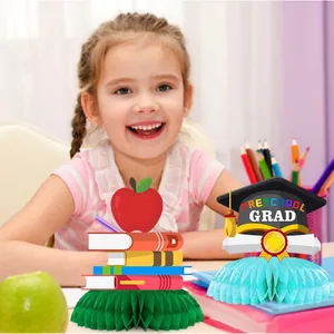 Décorations de table pour remise de diplôme préscolaire avec bases en nid d'abeille