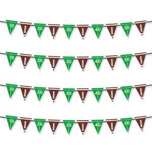 Super Bowl Football Girlande Set mit Spielfeldmarkierungen und Lederstruktur Design