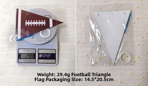 Detailansicht der Football-Wimpelkette mit 29,4 g Gewicht und 14,5 x 20,5 cm Packungsgröße