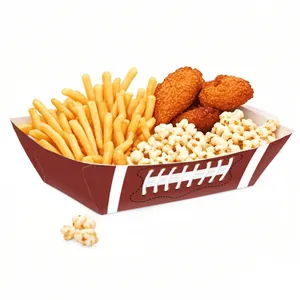 6-pack American football themed popcorn snack trays for Super Bowl party food serving