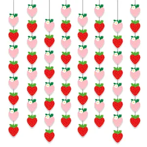 Ghirlande verticali a forma di fragola per decorazioni murali di feste di compleanno