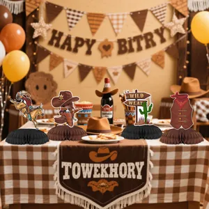 Wild West cowboy theme honeycomb table centerpieces for birthday party decoration