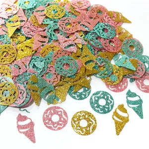 Confeti de conchas brillantes para decoración de mesa de fiesta de cumpleaños temática