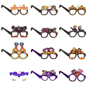 Lunettes Mexicaines Jour des Morts Squelette Crâne de Sucre Sombrero Guitare Thème Fête Décoration Accessoires Photo Halloween