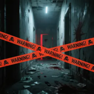 Nastro segnaletico di Halloween con teschi per decorazioni di case infestate