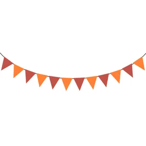 Orange and dark red triangular bunting banner for birthday party festive decoration