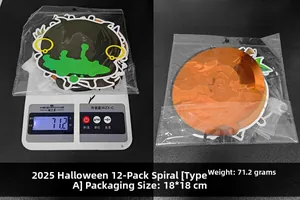 Halloween spiral swirl decoration set weighing 71.2g in 18x18cm packaging