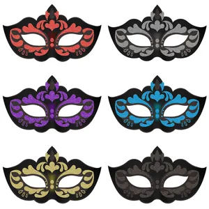 Venezia Carnevale Maschera per Donne Uomini Brillantini Mezza Maschera Facciale Multicolore Vintage Festa Costume Accessori
