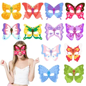 Butterfly Party Masks For Girls Birthday Party Favors Decorative Paper Eye Masks For Masquerade Spring Party Supplies