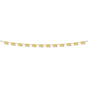 Detail eines Glitzer-Abschlussbanner-Girlande mit schwarzen Quasten für Partys