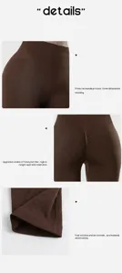 Detail van naadloze yoga short met hoge taille, scrunch butt effect en platte naden