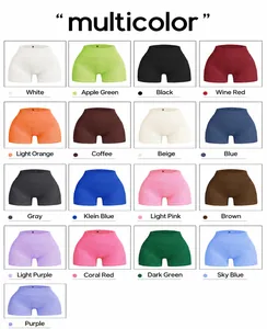 Gedetailleerde kleurengids voor naadloze yoga- en fitnesshorts met een hoge taille