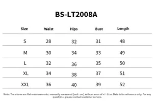 Detailed size chart for seamless shapewear bodysuit showing measurements from S to XXL