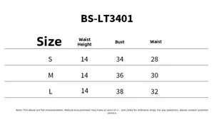 Size guide for seamless shapewear bodysuit showing measurements for sizes S, M, and L