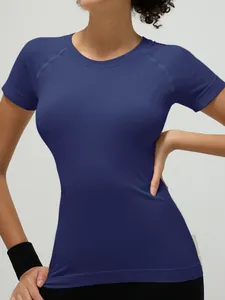 Women's Slim Fit Yoga T-Shirt Nylon Spandex Breathable Short Sleeve Top For Running Fitness Pilate Sport Gym Wear